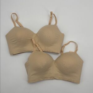 Truekind Supportive Comfort Wireless Shaping Bra 2 pack in chai size L NWT